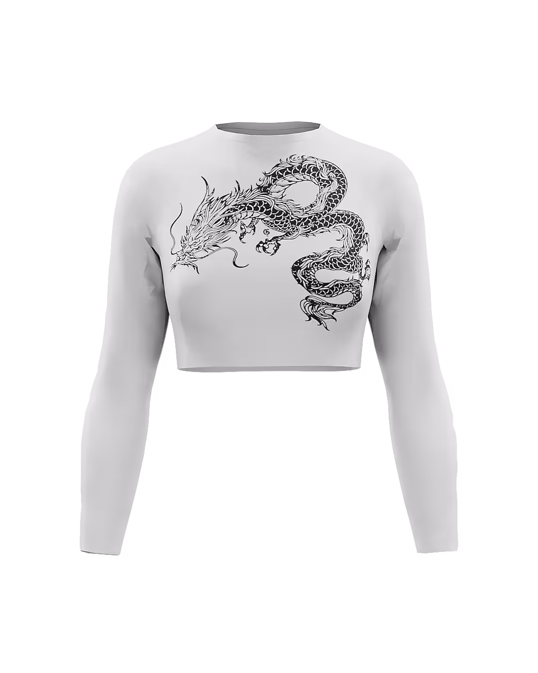 Drako White Long Sleeve Baby Tee image 4