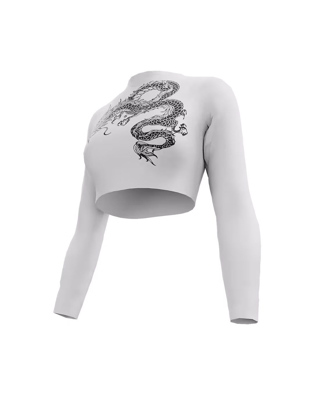 Drako White Long Sleeve Baby Tee image 5