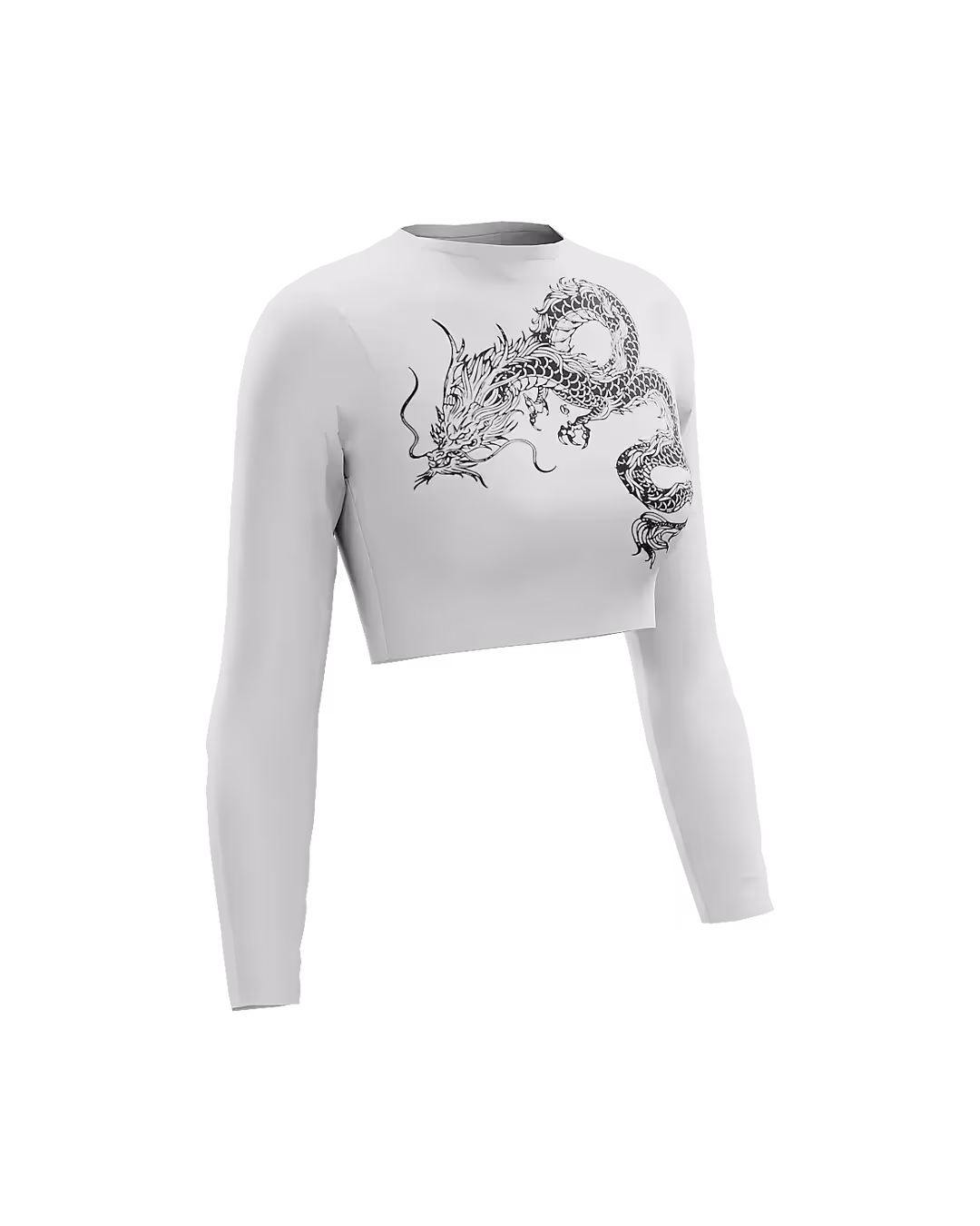 Drako White Long Sleeve Baby Tee image 7