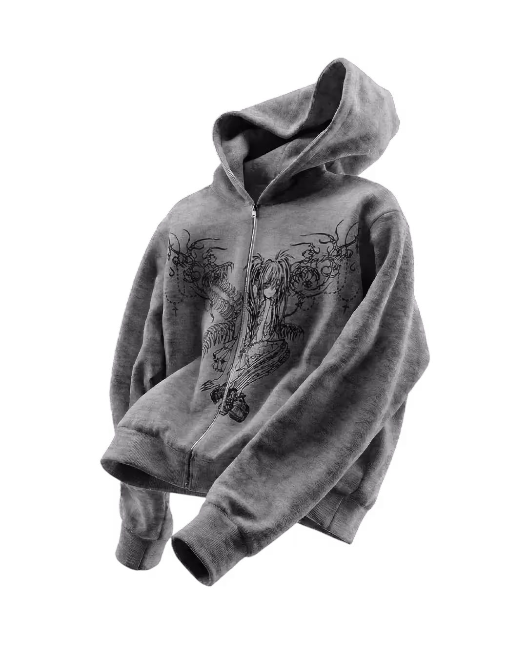 Duality Melange Unisex Zipper Hoodie image 2