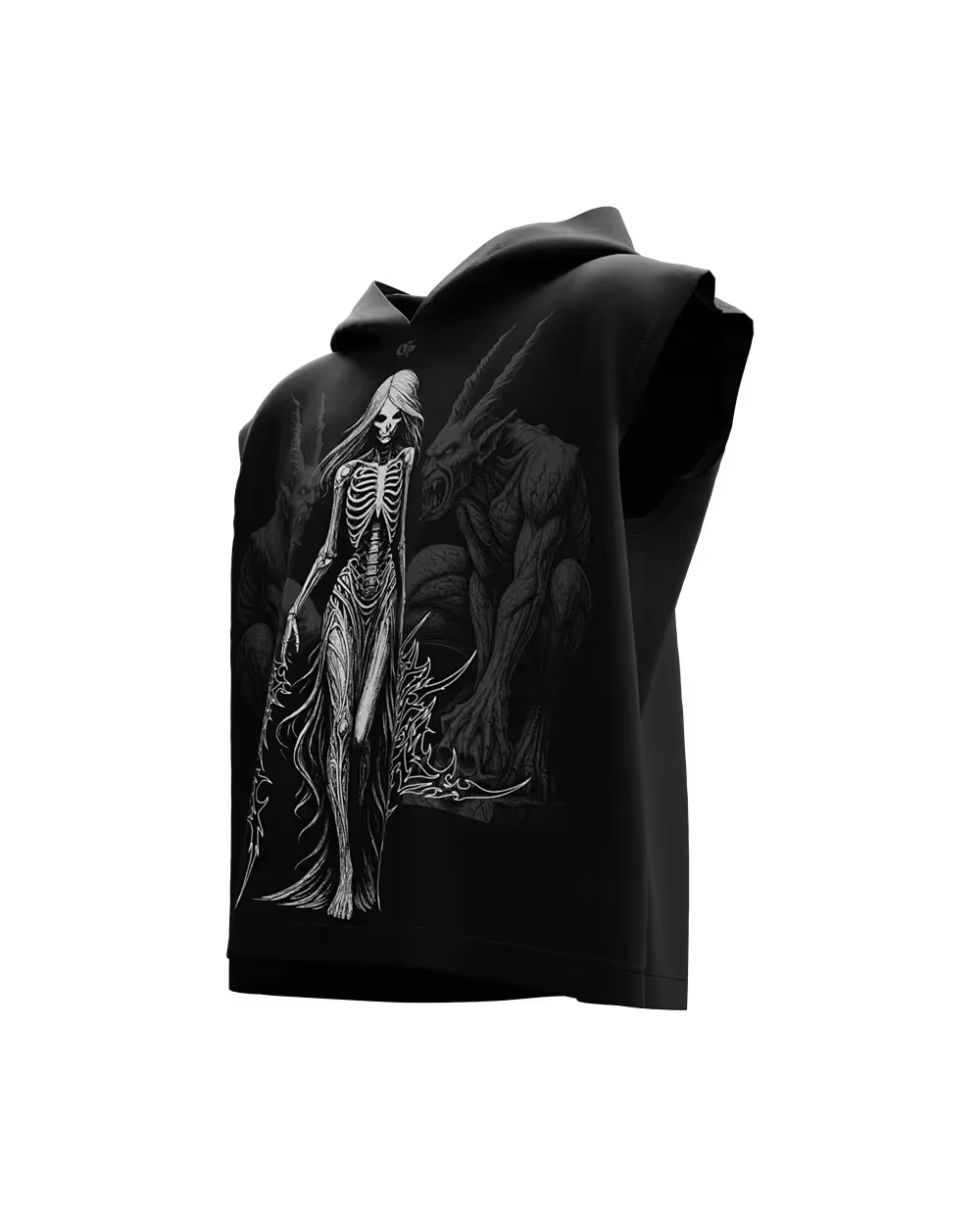 Empress Black Boxy Sleeveless Hoodie image 4