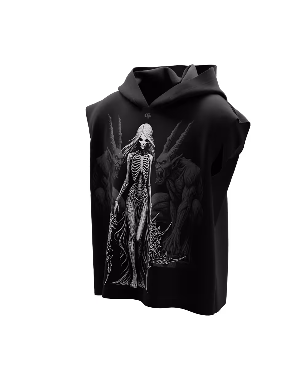 Empress Black Boxy Sleeveless Hoodie image 7
