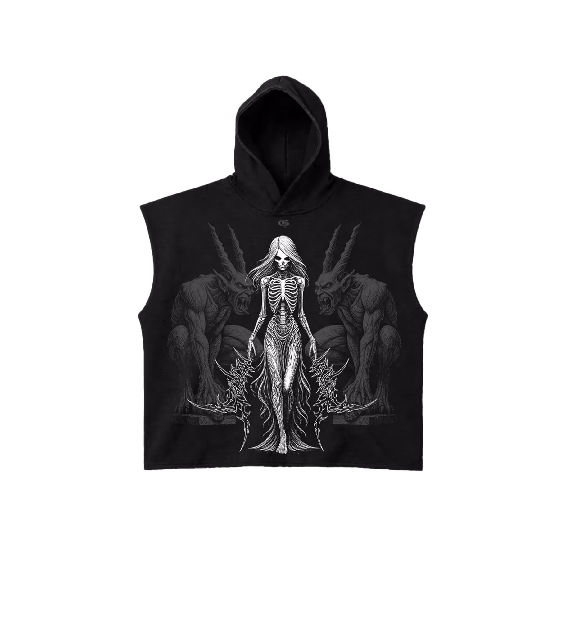 Empress Black Boxy Sleeveless Hoodie image 9