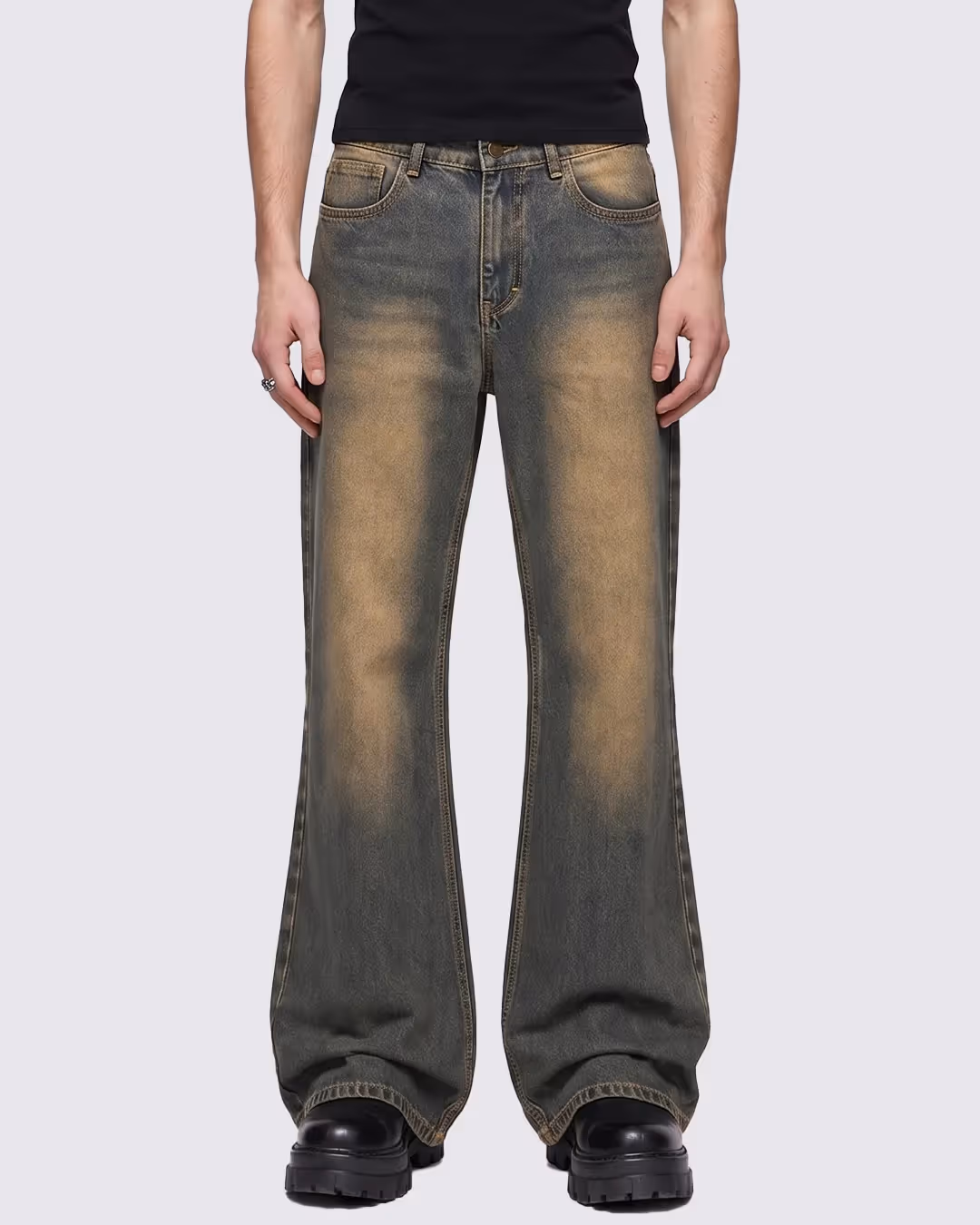 Erode Mud Washed Bootcut Jeans image 5