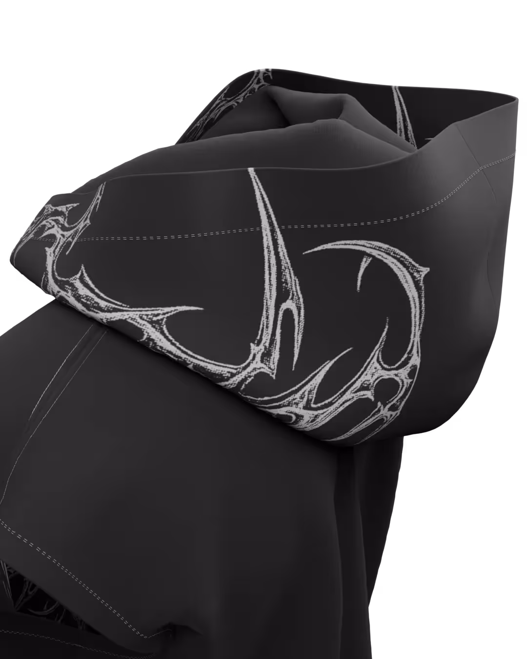 Gaze Black Boxy Sleeveless Hoodie  image 7