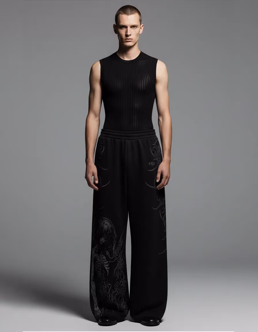 Grimora Black Baggy Pants image 3