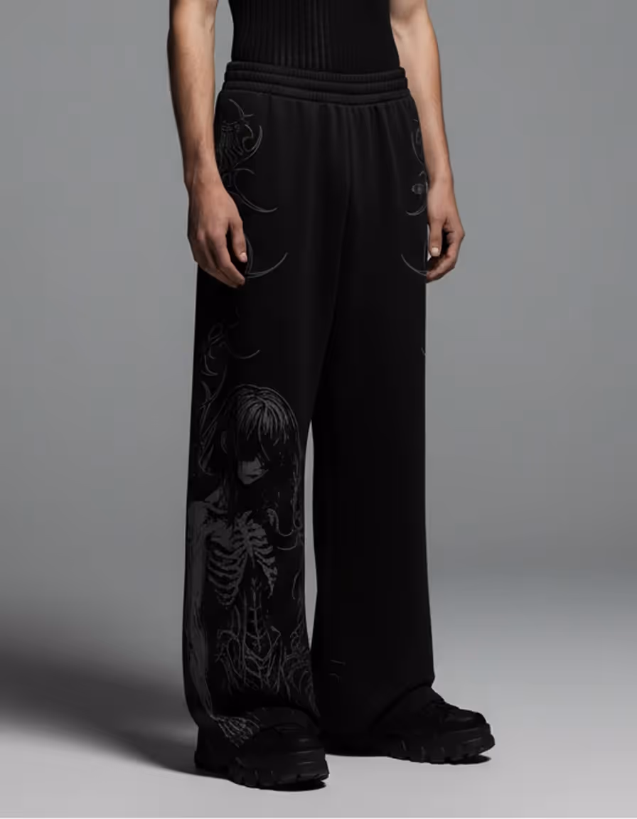 Grimora Black Baggy Pants image 5