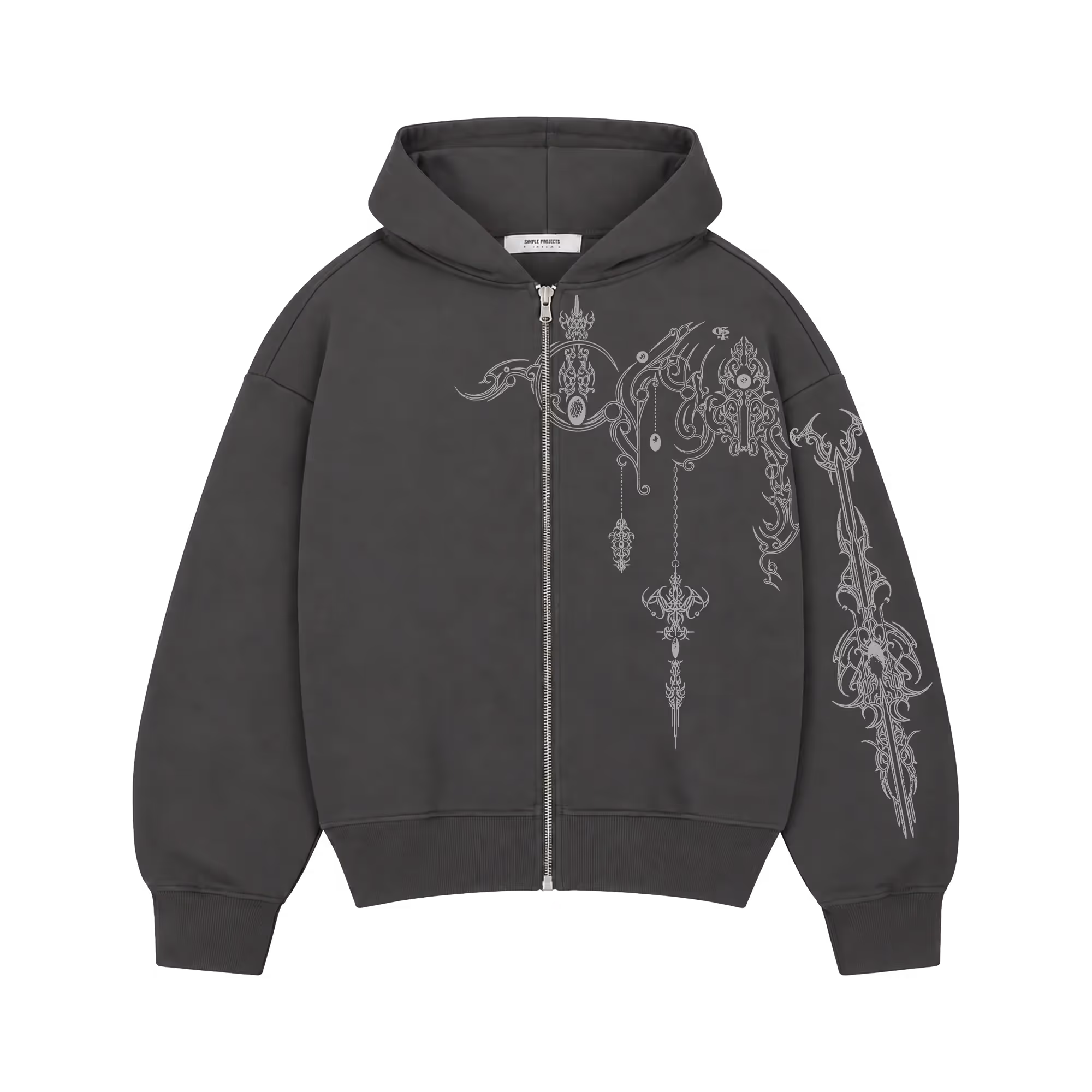 Heresy Dark Grey Zipper Hoodie image 10