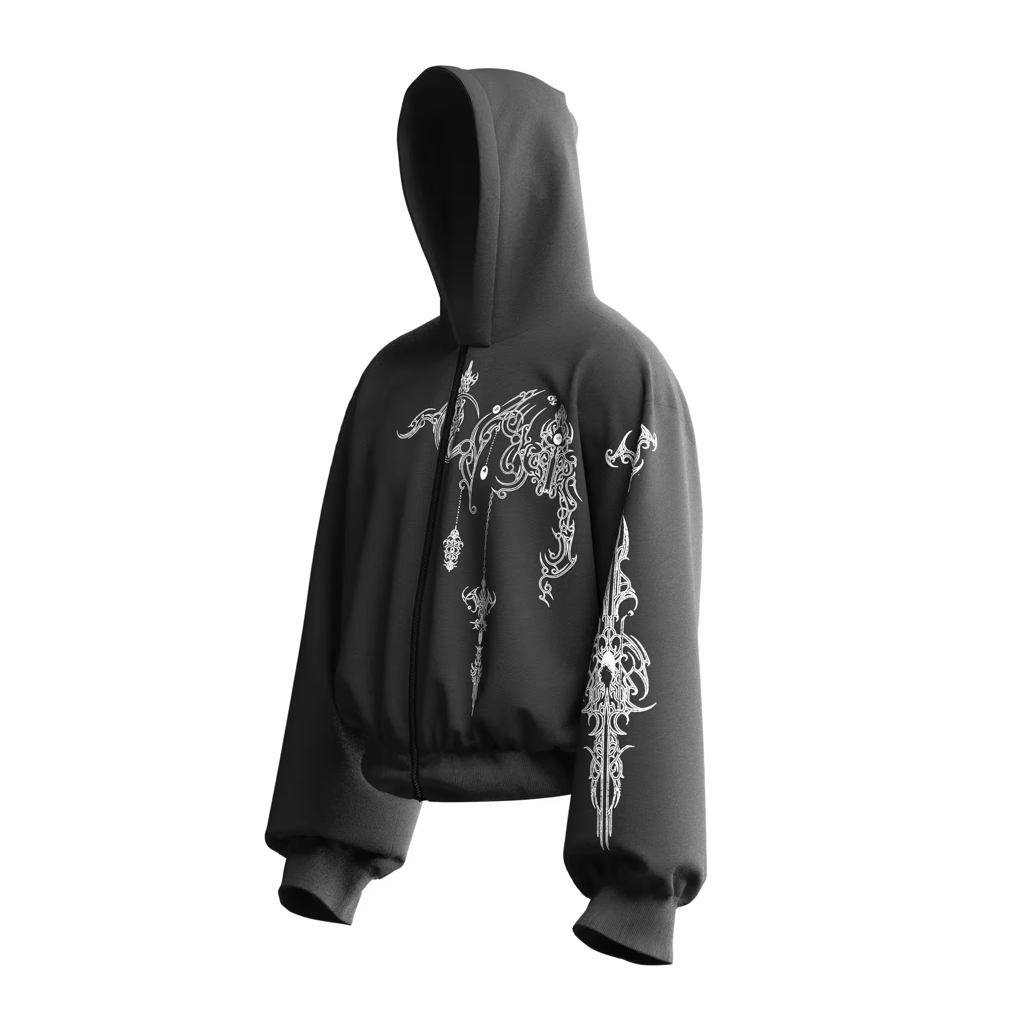 Heresy Dark Grey Zipper Hoodie image 4