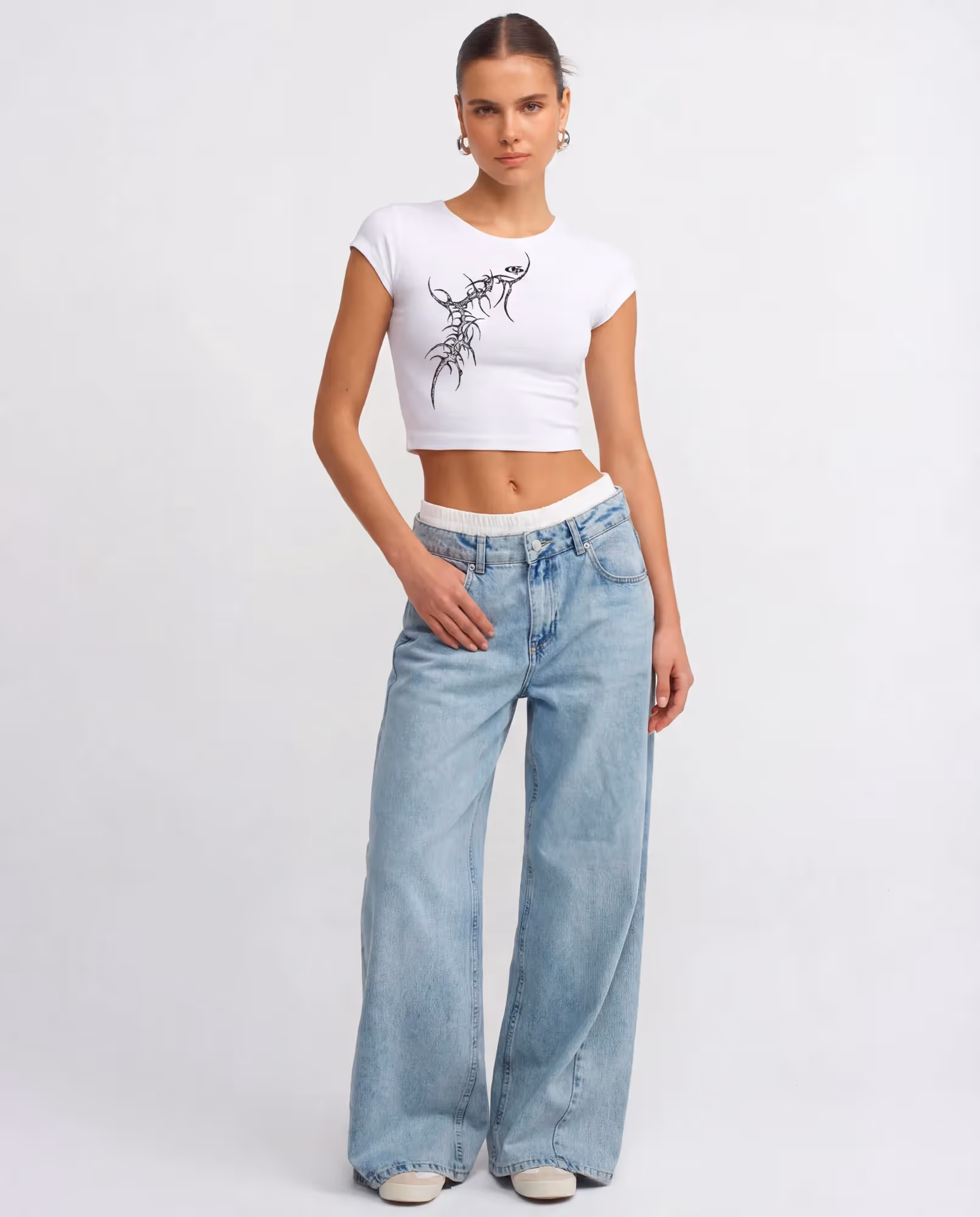 Hollow Women's Baby Tee image 3