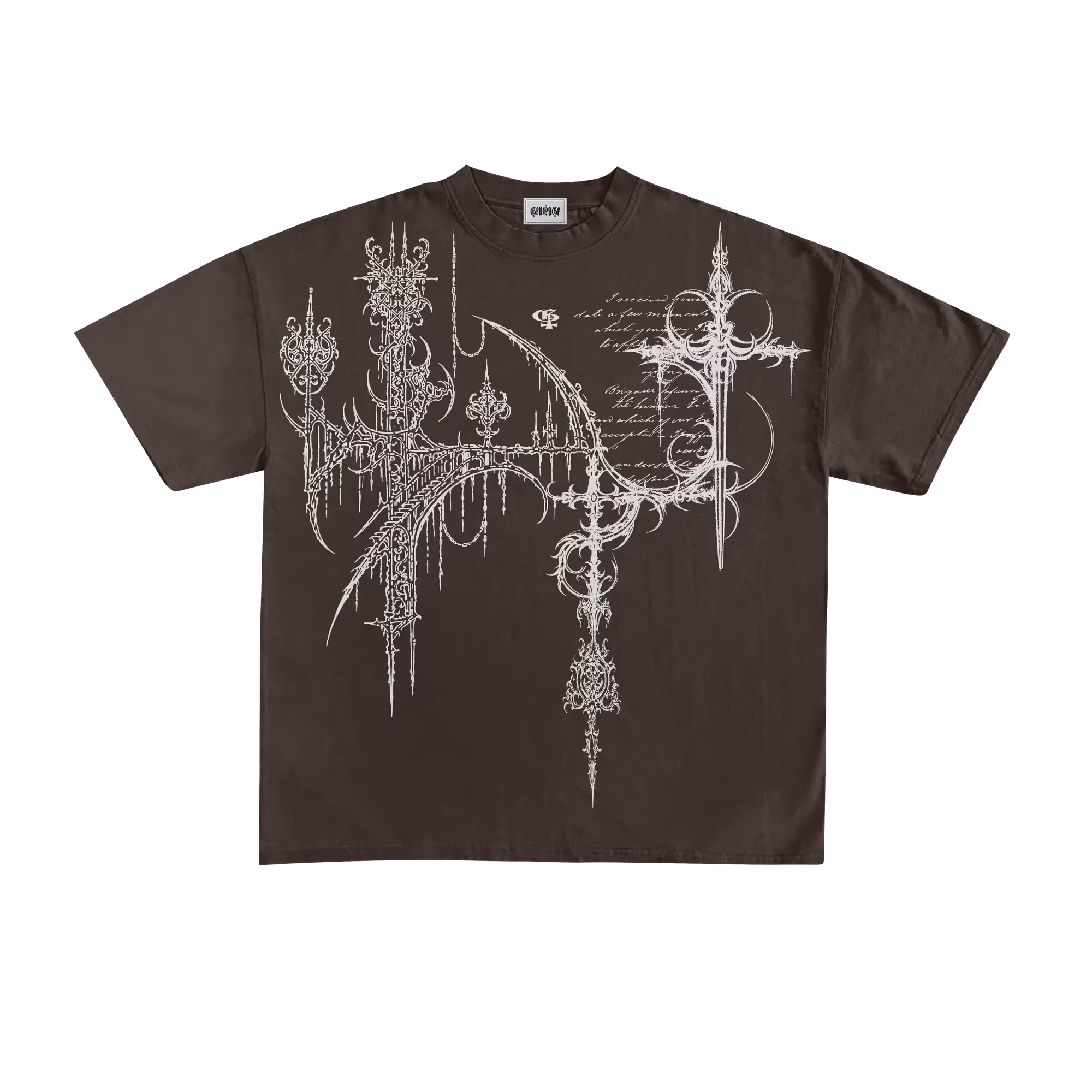 Ivory Dark Brown Boxy Oversized T-Shirt image 2