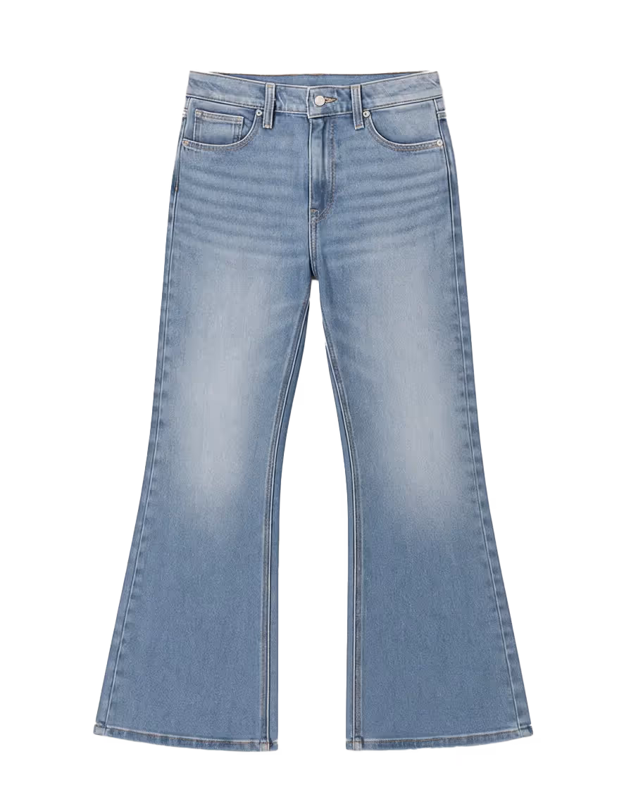 Mist Cloud Washed Baggy Bootcut Jeans image 1
