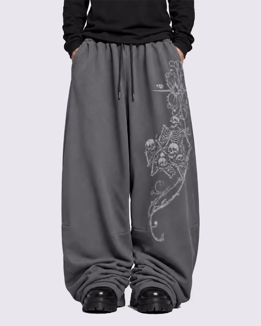 Mortal Dark Grey Baggy Pants image 4