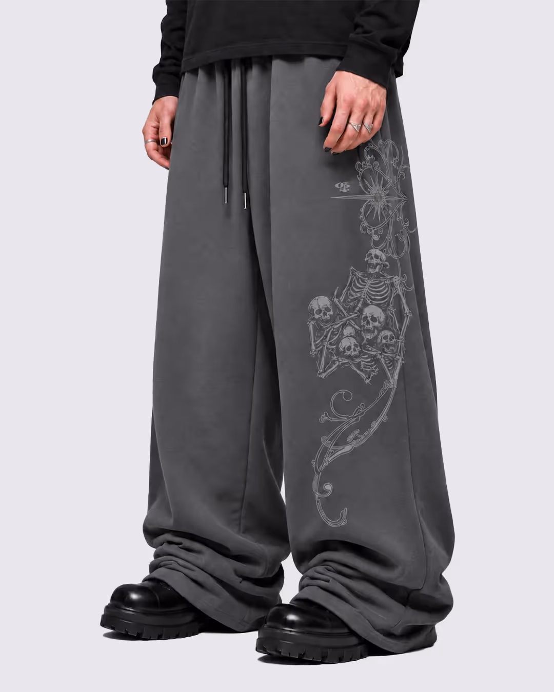 Mortal Dark Grey Baggy Pants image 5