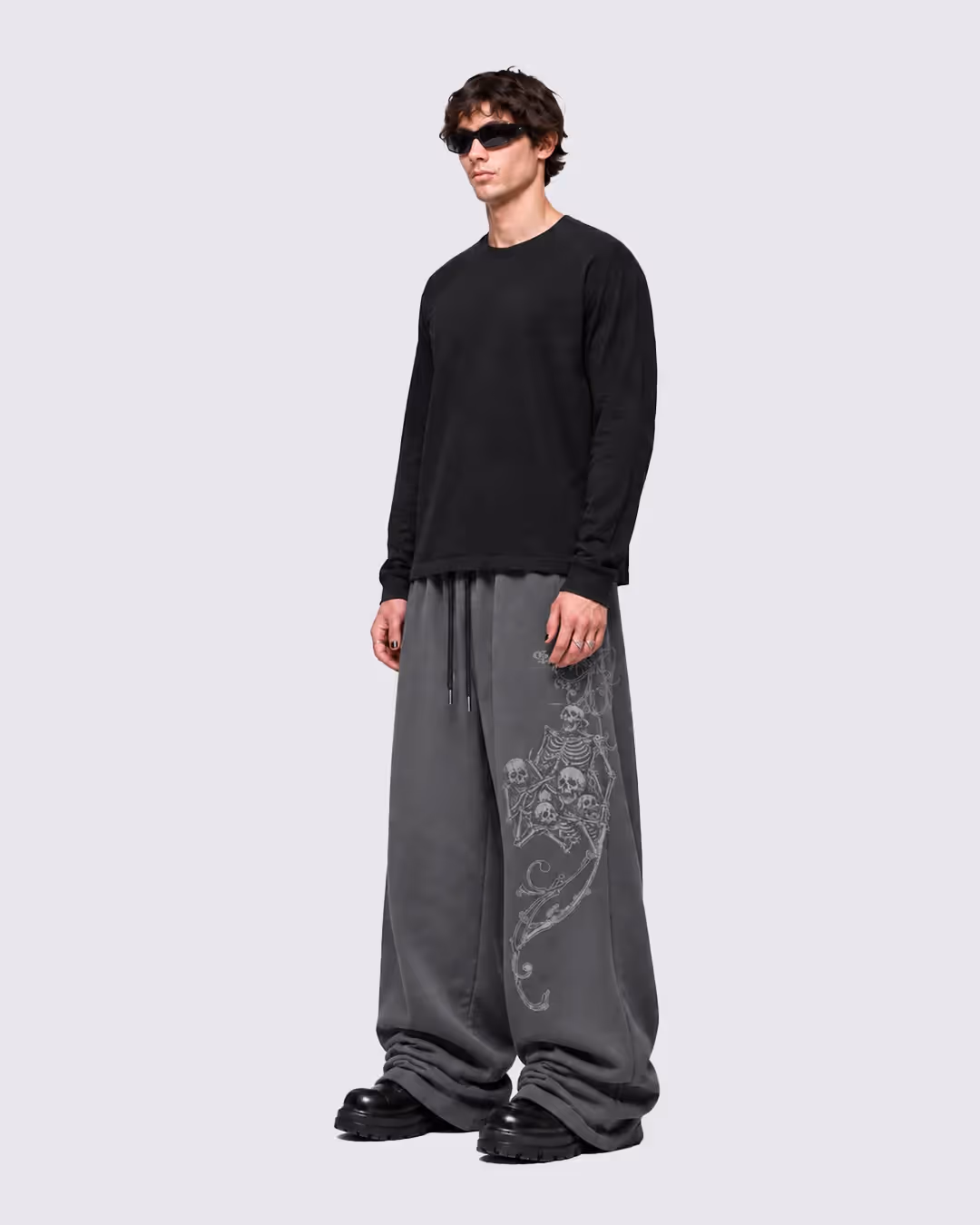 Mortal Dark Grey Baggy Pants image 7
