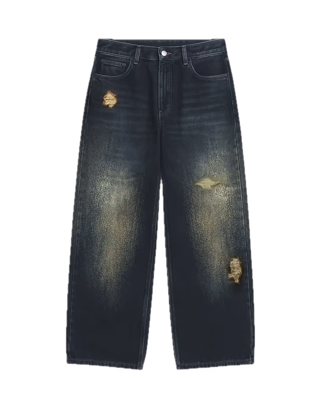 Mud Dyed Washed Baggy Jeans  image 1