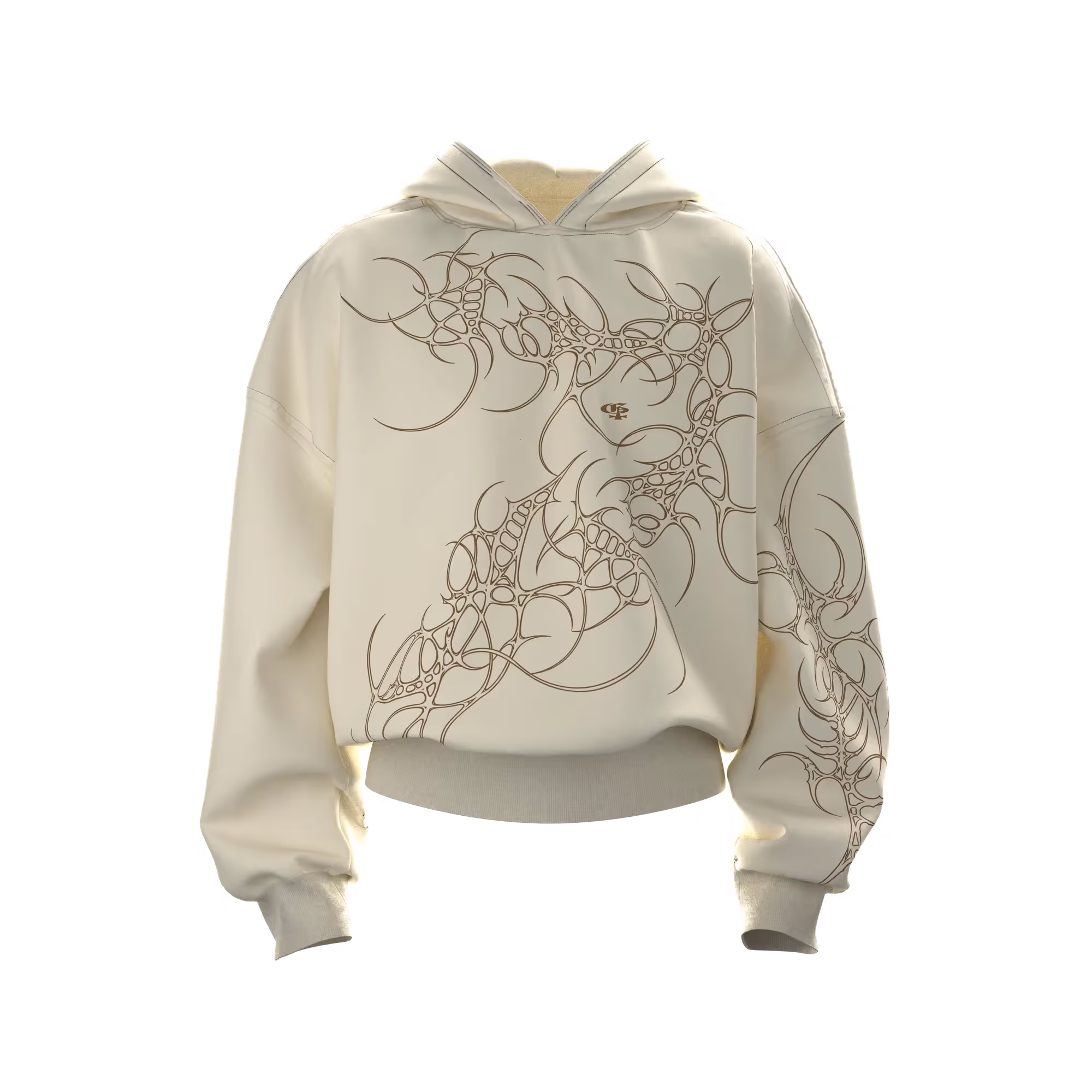 Mutant Beige Boxy Hoodie image 1