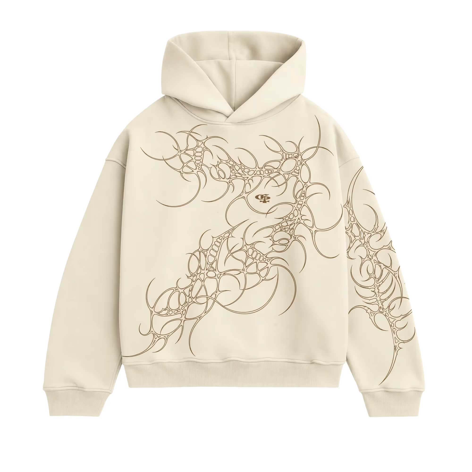 Mutant Beige Boxy Hoodie  image 13
