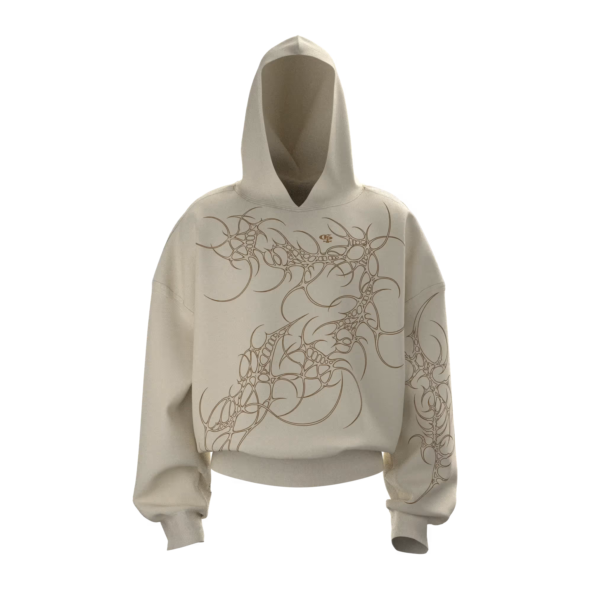Mutant Beige Boxy Hoodie  image 2