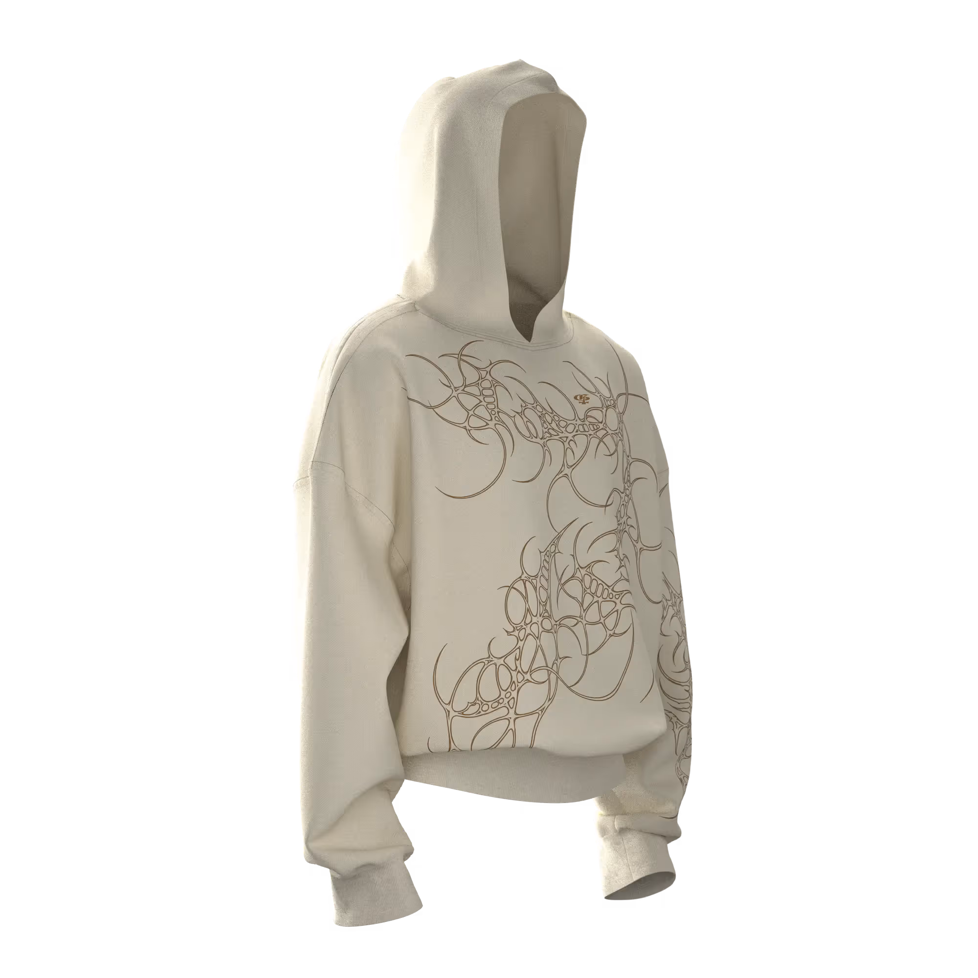Mutant Beige Boxy Hoodie  image 3