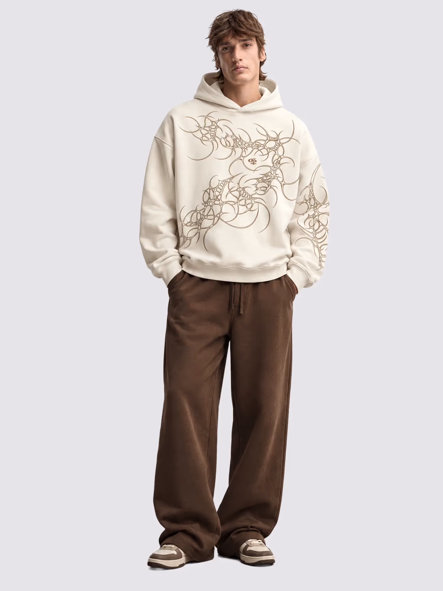 Mutant Beige Boxy Hoodie  image 9
