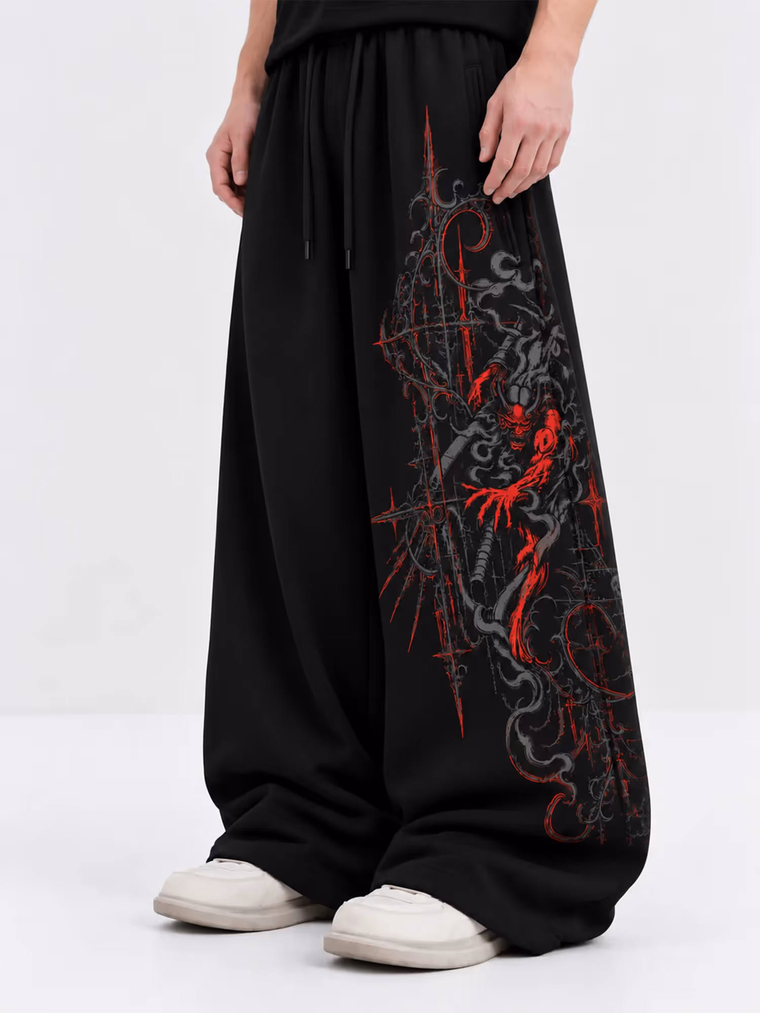 Onigiri Black Baggy Pants image 3
