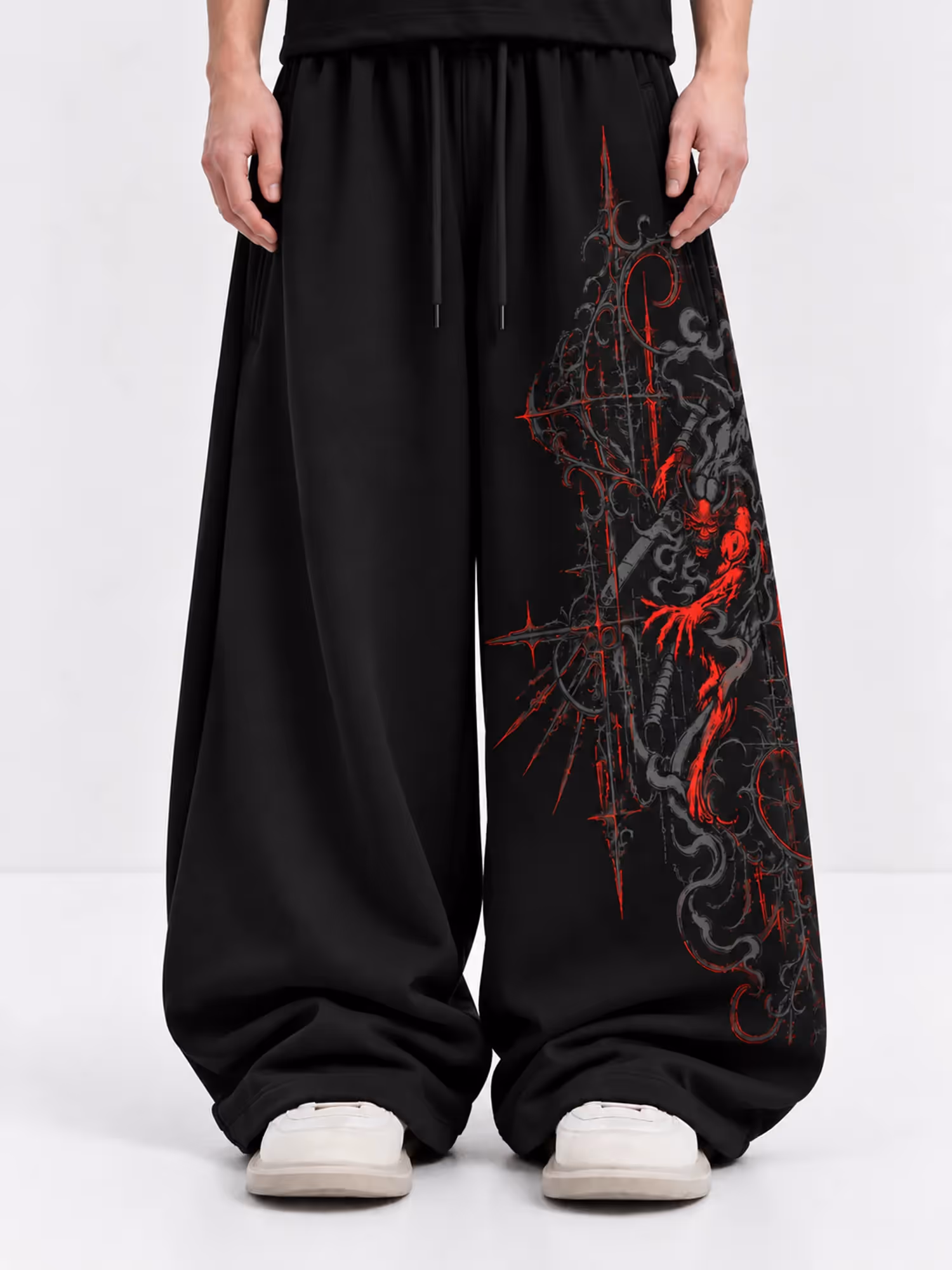 Onigiri Black Baggy Pants image 5