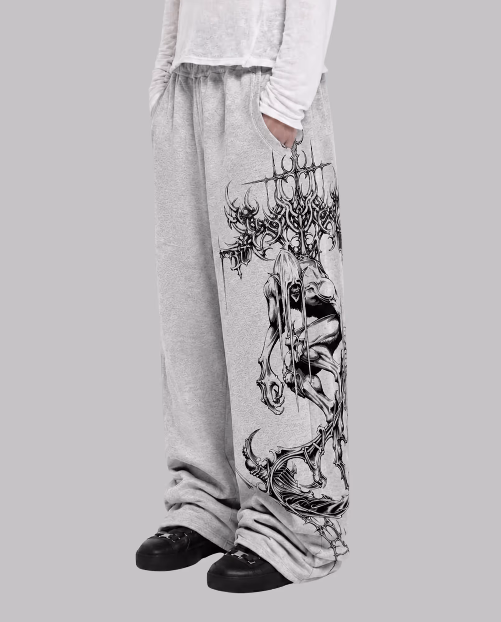 Parasite Grey Baggy Pants image 3