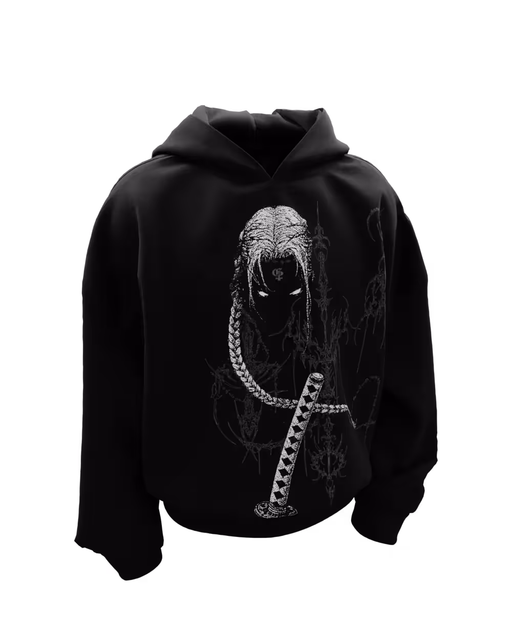 Pierce Black Boxy Oversized Hoodie image 3
