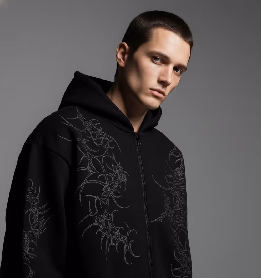 Reaven Black Unisex Zipper Hoodie  image 3