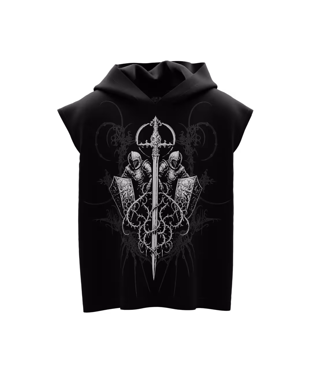 Rival Black Sleeveless Hoodie image 1