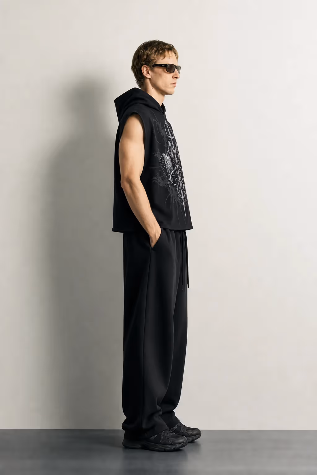 Rival Black Sleeveless Hoodie  image 10