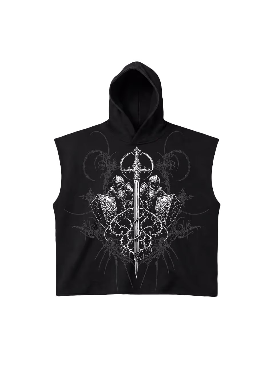 Rival Black Sleeveless Hoodie  image 11