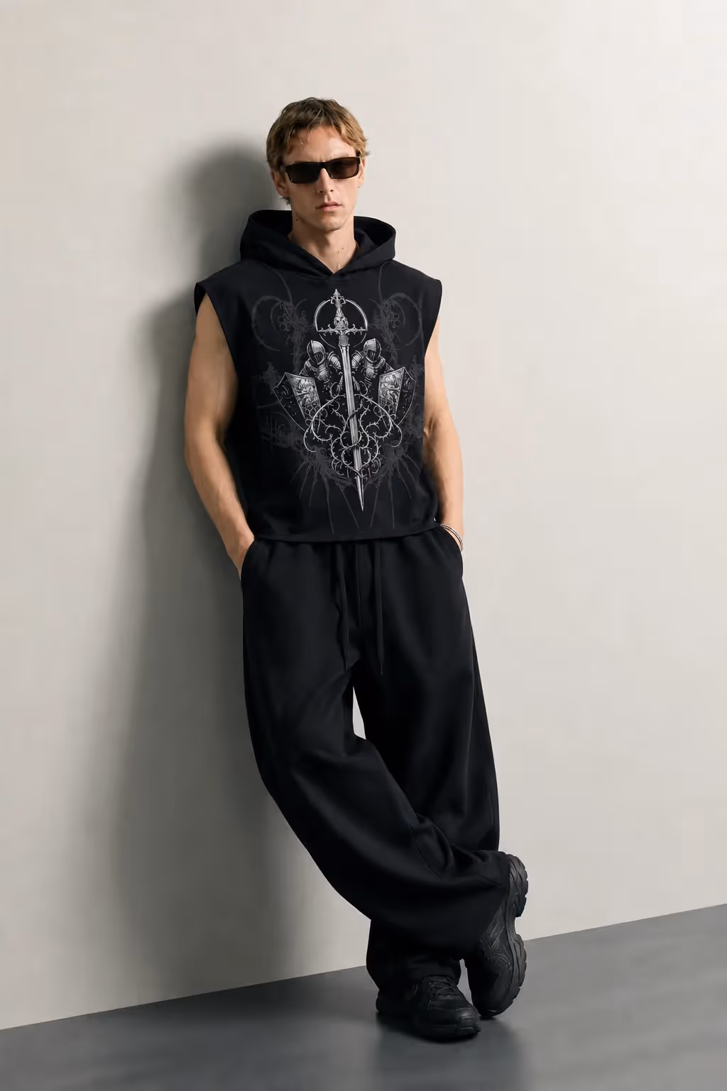 Rival Black Sleeveless Hoodie  image 6