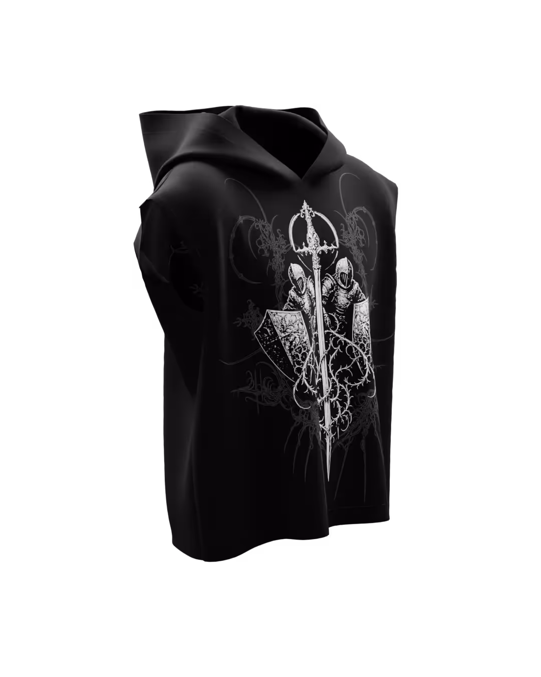Rival Black Sleeveless Hoodie  image 7