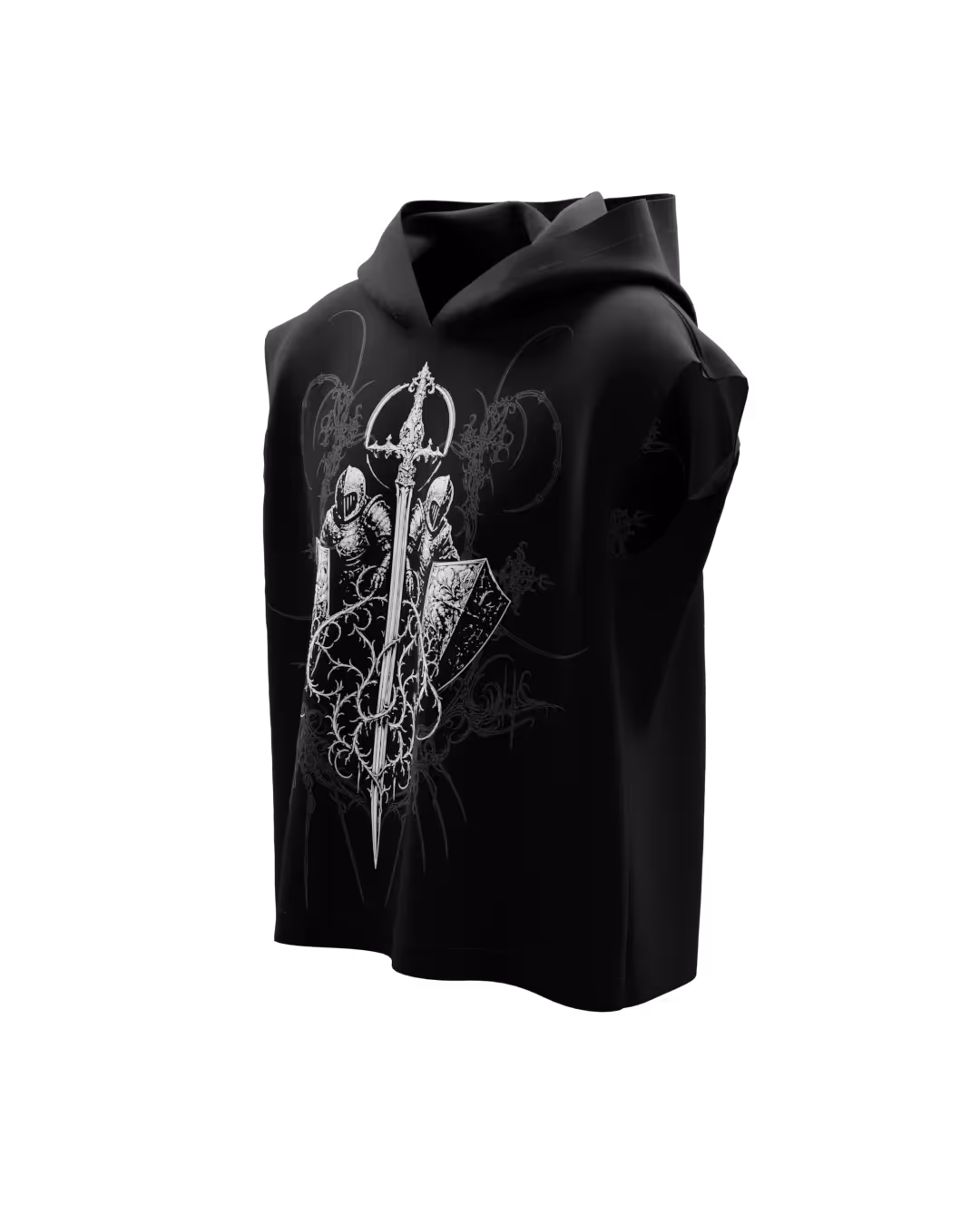 Rival Black Sleeveless Hoodie  image 8