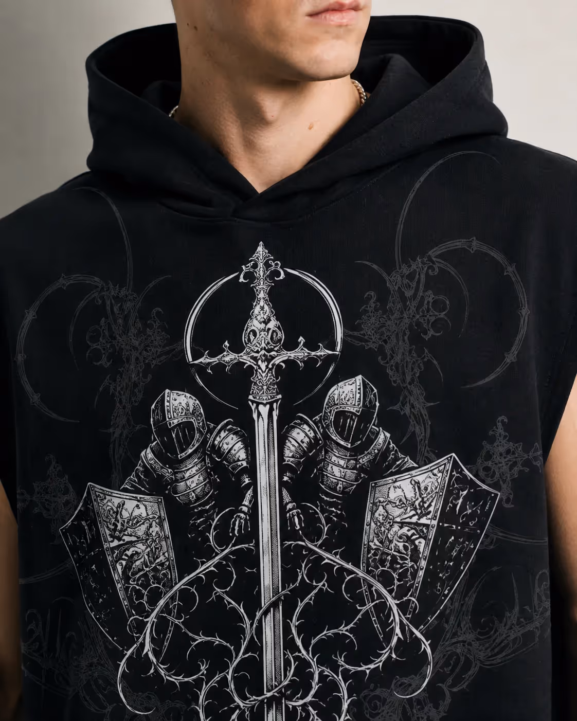 Rival Black Sleeveless Hoodie  image 9
