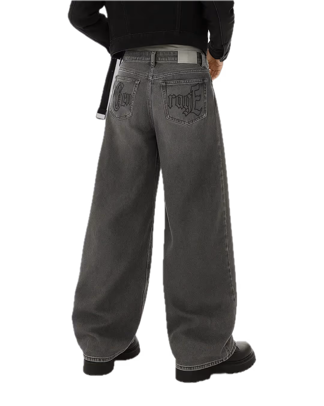 Smack Grey Washed Baggy Jeans image 2