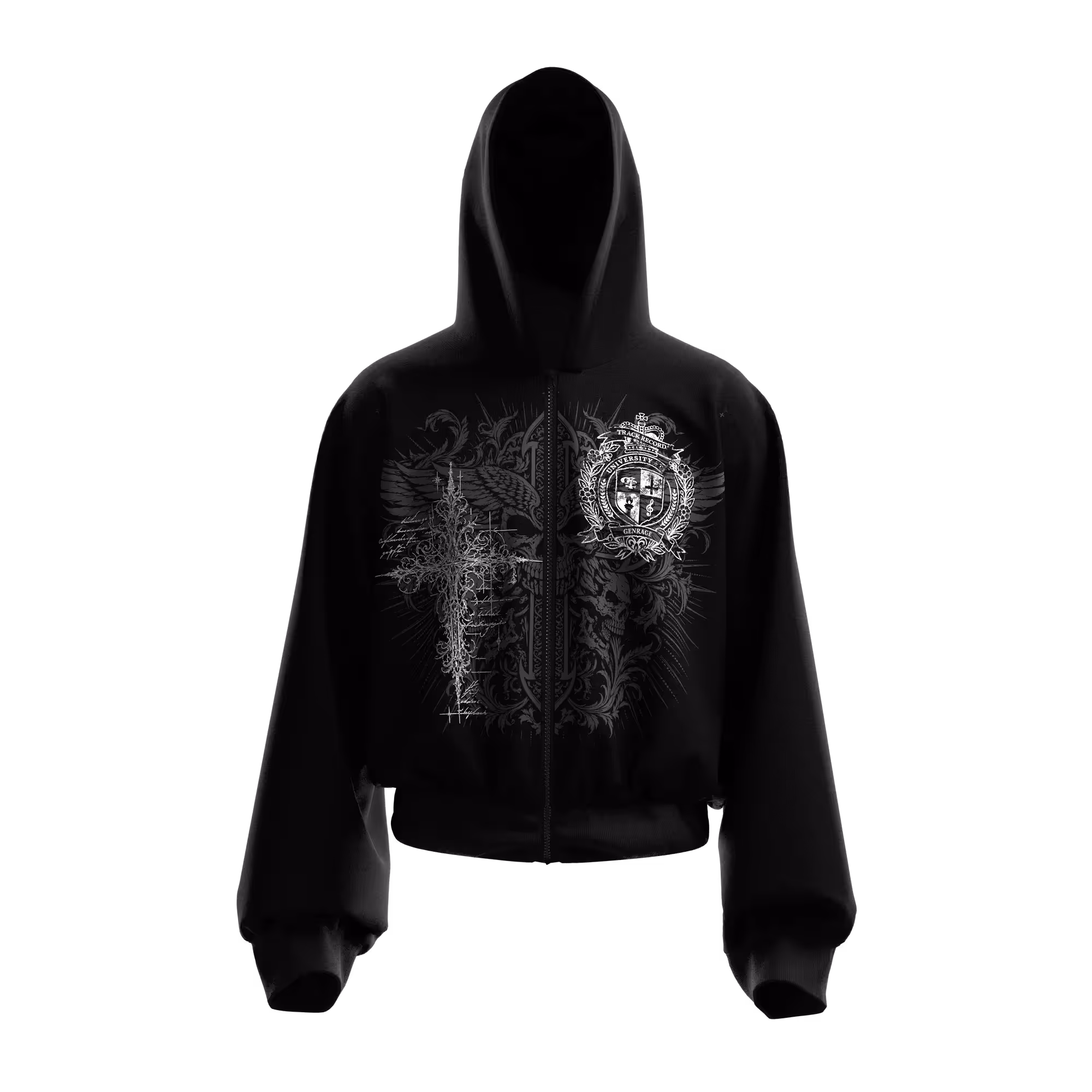 Thesis Black Zipper Hoodie image 3