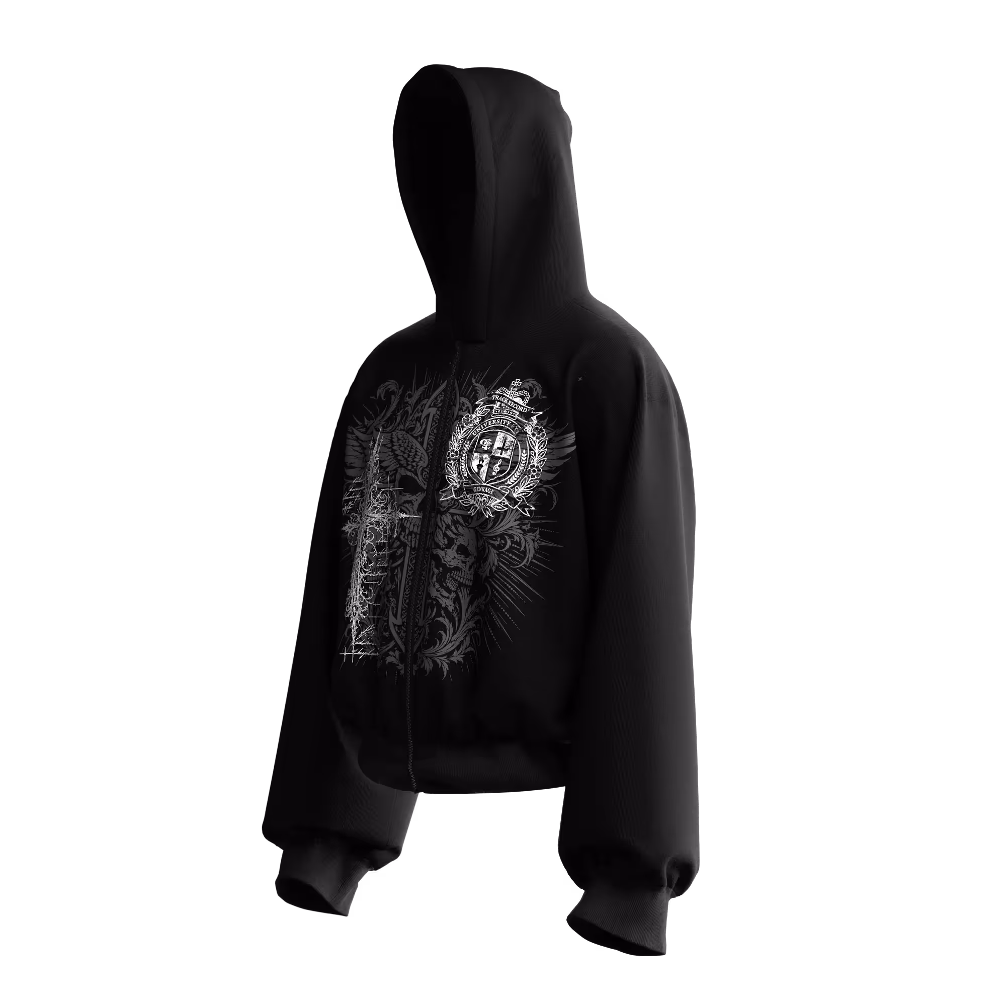 Thesis Black Zipper Hoodie image 6