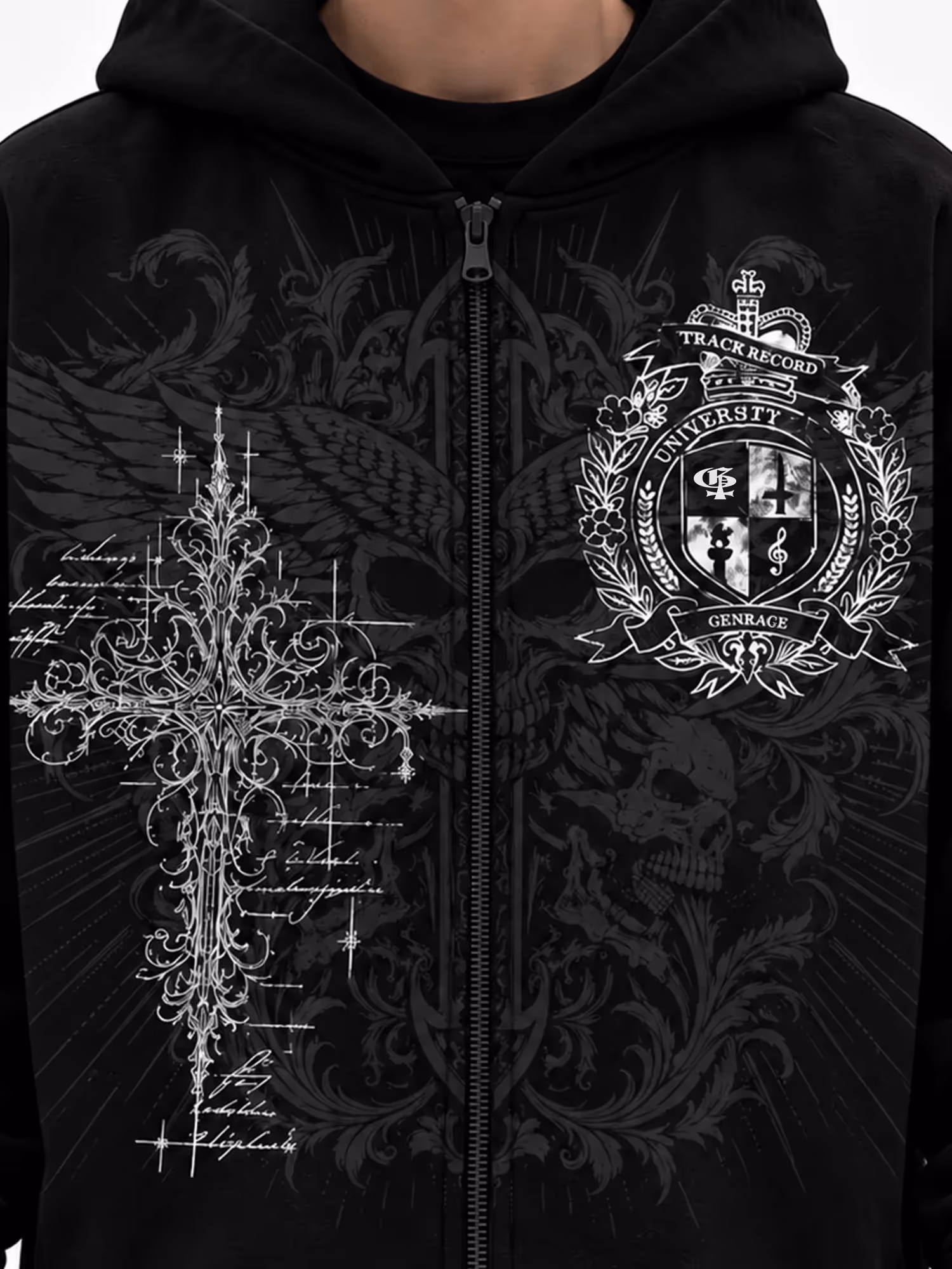 Thesis Black Zipper Hoodie image 7