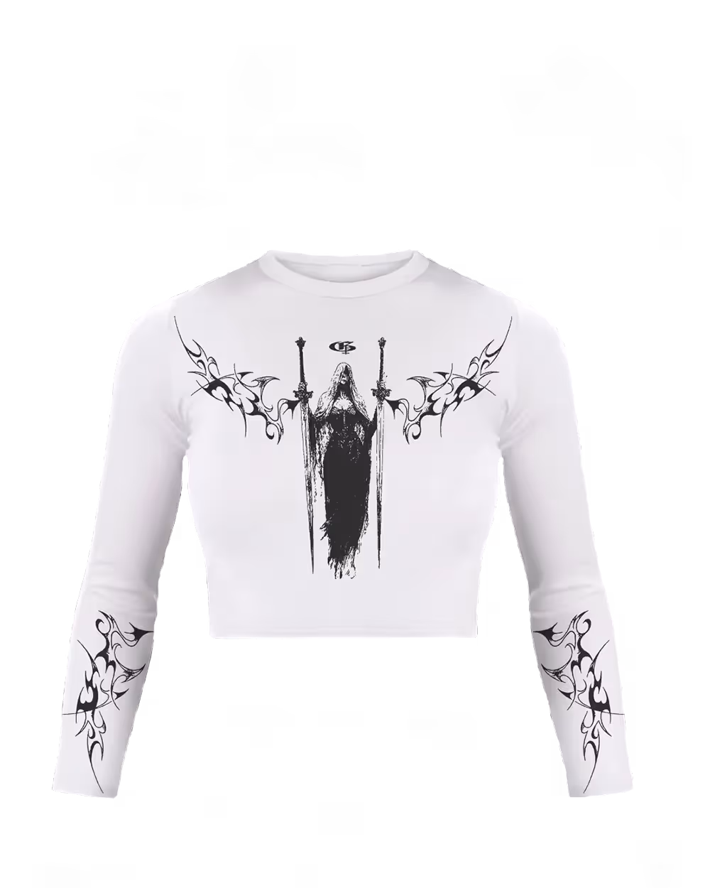 Vespera White Long Sleeve Baby Tee  image 2