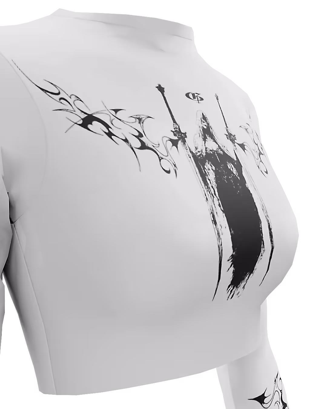 Vespera White Long Sleeve Baby Tee  image 8
