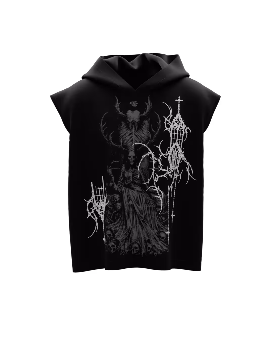 Widow Black Sleeveless Hoodie image 1