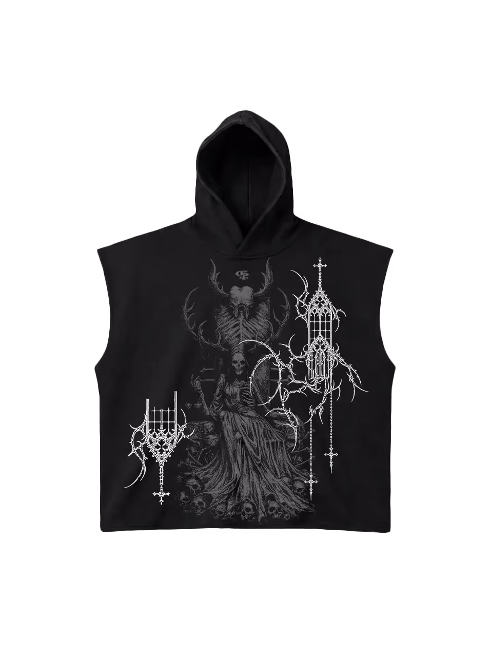 Widow Black Sleeveless Hoodie image 10