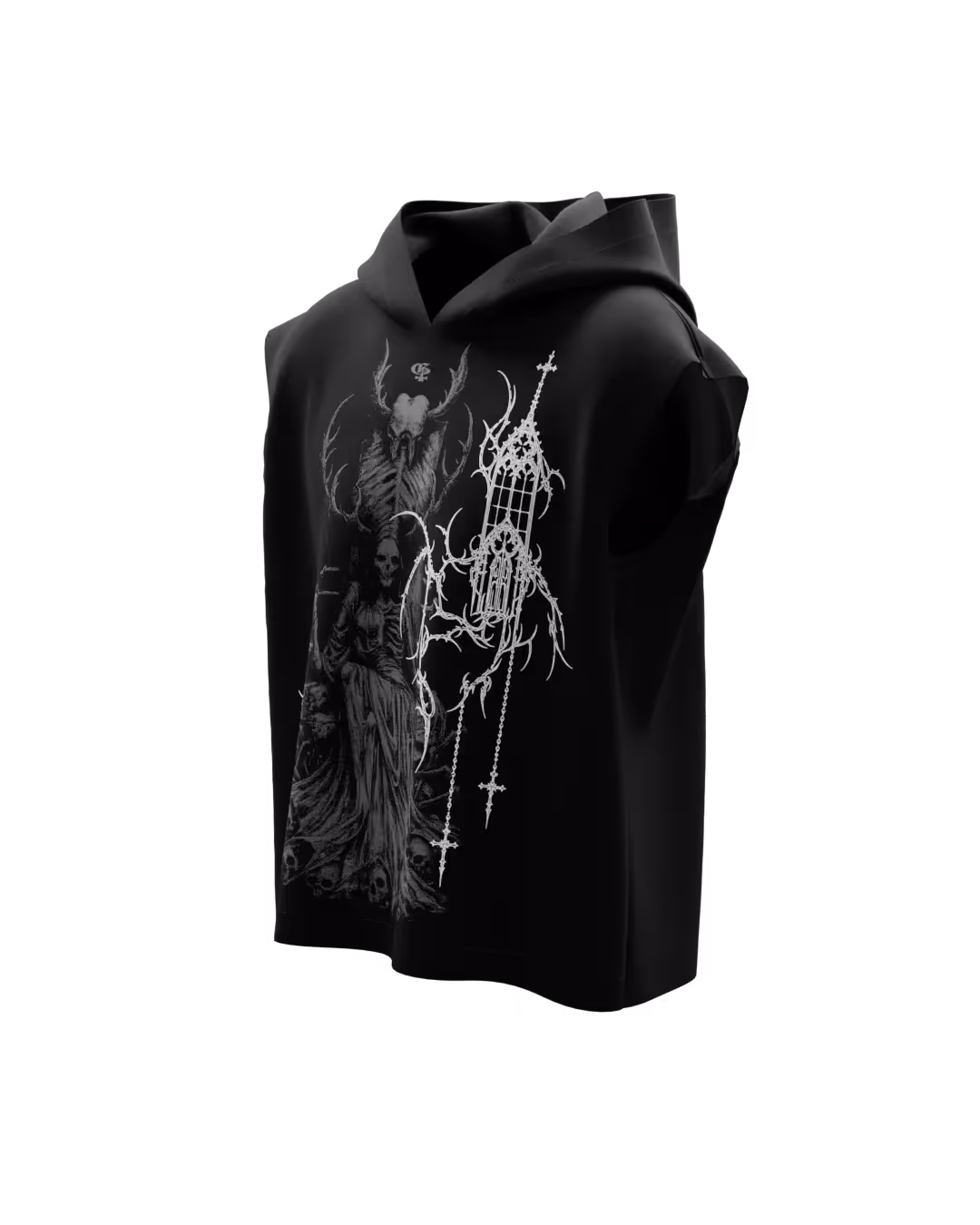 Widow Black Sleeveless Hoodie image 4