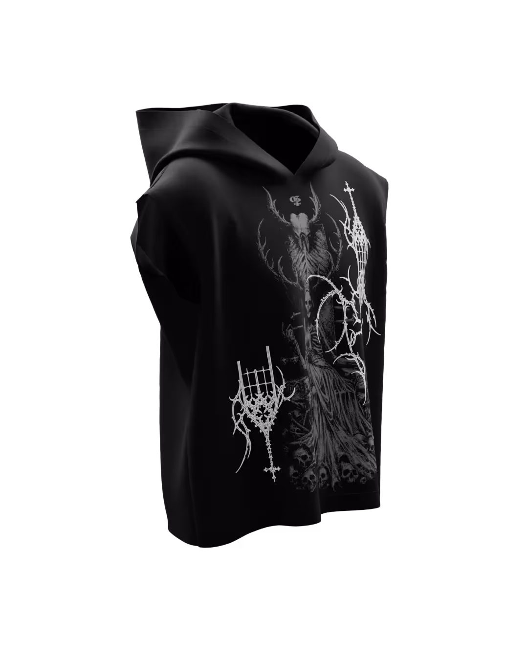 Widow Black Sleeveless Hoodie image 5