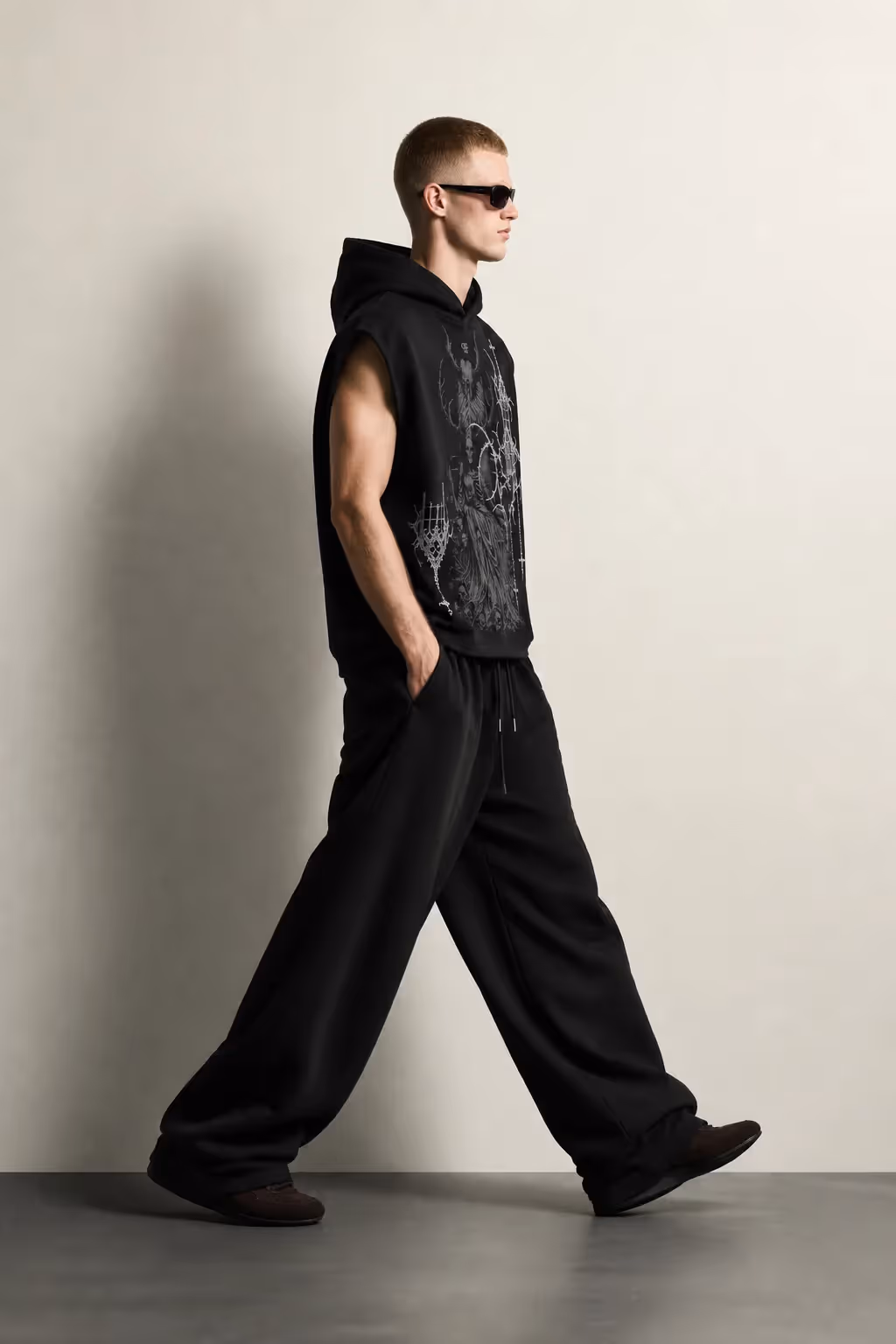 Widow Black Sleeveless Hoodie image 6