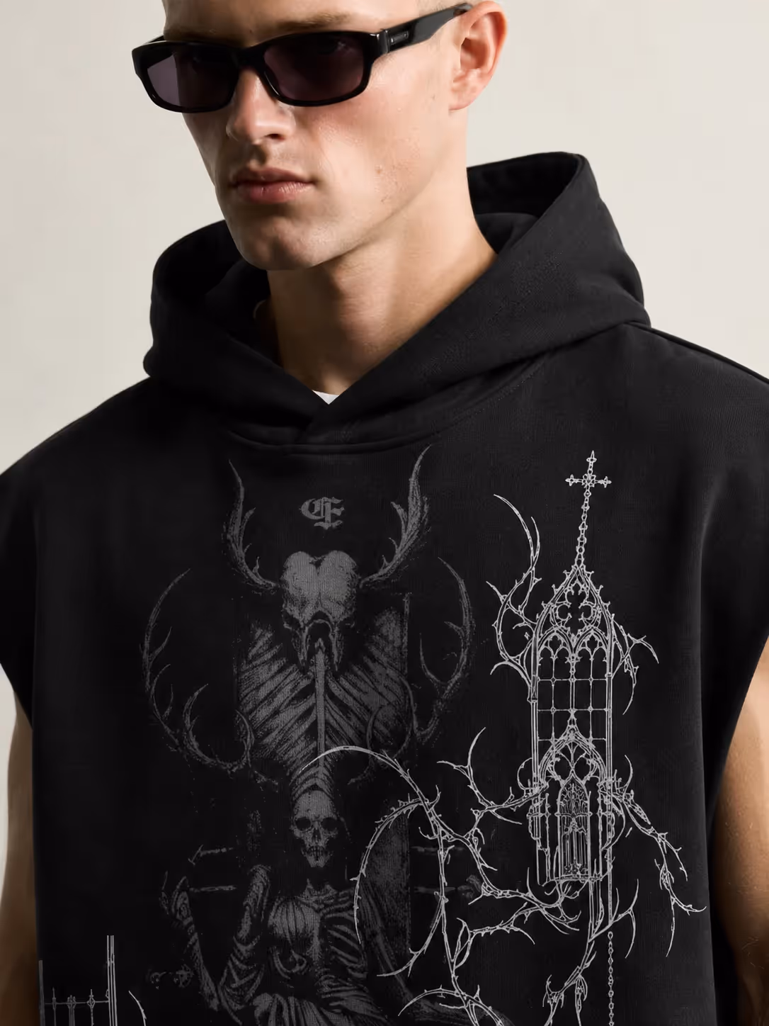 Widow Black Sleeveless Hoodie image 7