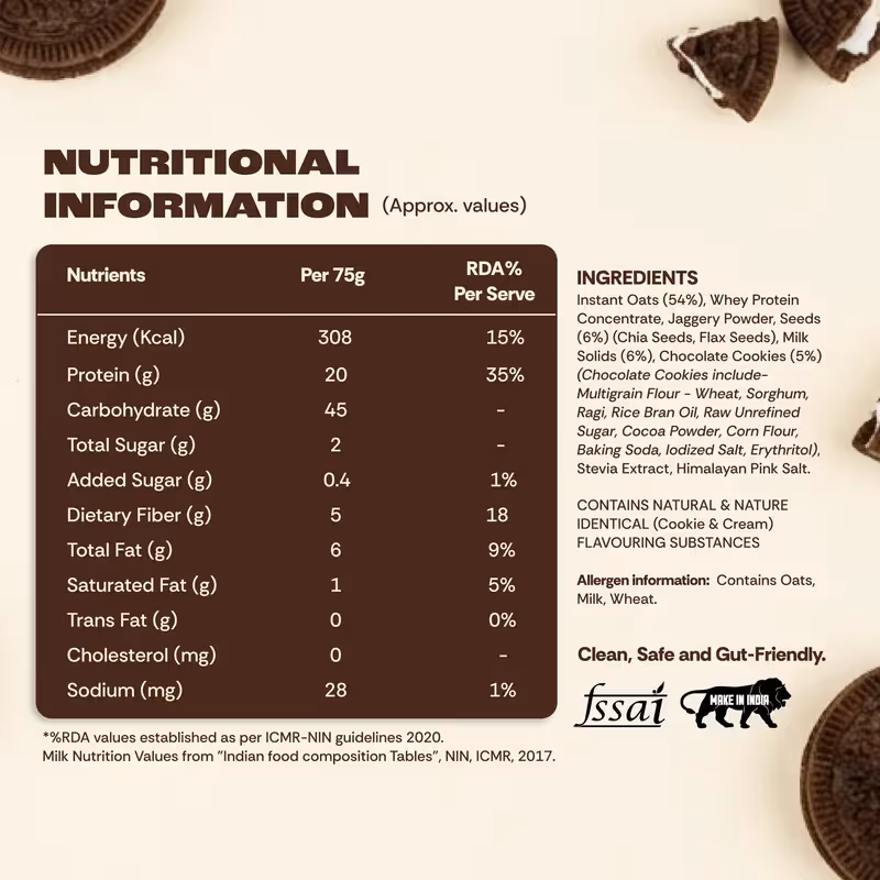 Cookies and Cream High Protein Oats image 3